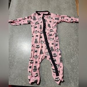 Kickee pants Ruffle Coveral w/zip - Tea Time 0-3m